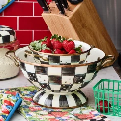 MacKenzie-Childs Courtly Check Large Colander| Kitchen Utensils & Tools