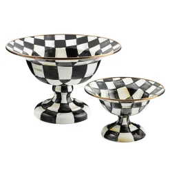 MacKenzie-Childs Courtly Check Large Compote| Serveware