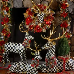 MacKenzie-Childs Courtly Check Large Deer| Holiday|Room Accents