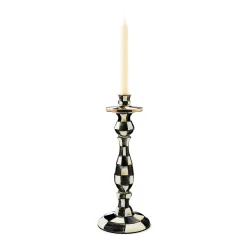 MacKenzie-Childs Courtly Check Large Enamel Candlestick| Candles & Fragrances|Table Accessories
