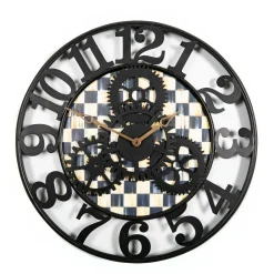 MacKenzie-Childs Courtly Check Large Farmhouse Wall Clock| Room Accents