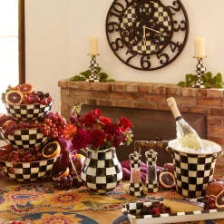 MacKenzie-Childs Courtly Check Large Farmhouse Wall Clock| Room Accents