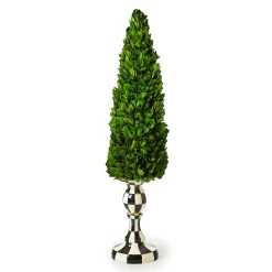 MacKenzie-Childs Courtly Check Large Pedestal Boxwood Tree| Greenery & Florals