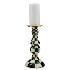 MacKenzie-Childs Courtly Check Large Pillar Candlestick| Candles & Fragrances|Table Accessories