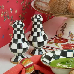 MacKenzie-Childs Courtly Check Large Salt  Pepper Shakers| Table Accessories|Serveware