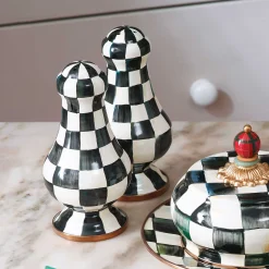 MacKenzie-Childs Courtly Check Large Salt  Pepper Shakers| Table Accessories|Serveware