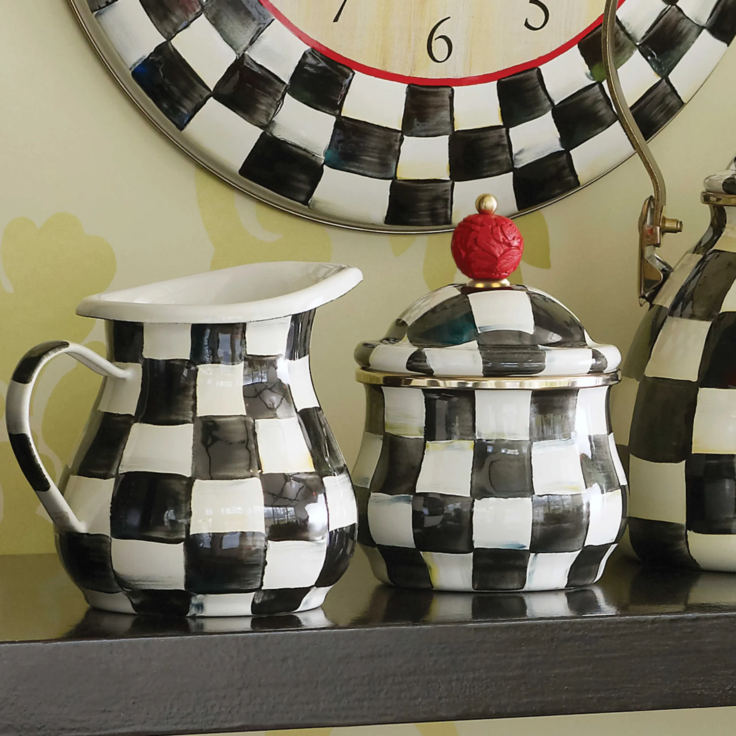 MacKenzie-Childs Courtly Check Lidded Sugar Bowl| The Coffee Shop|Serveware
