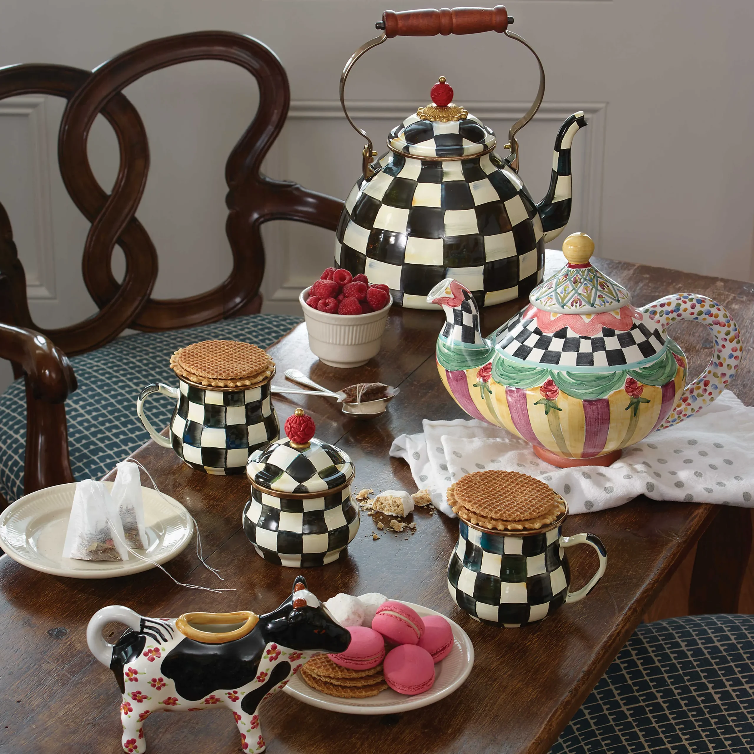 MacKenzie-Childs Courtly Check Lidded Sugar Bowl| The Coffee Shop|Serveware
