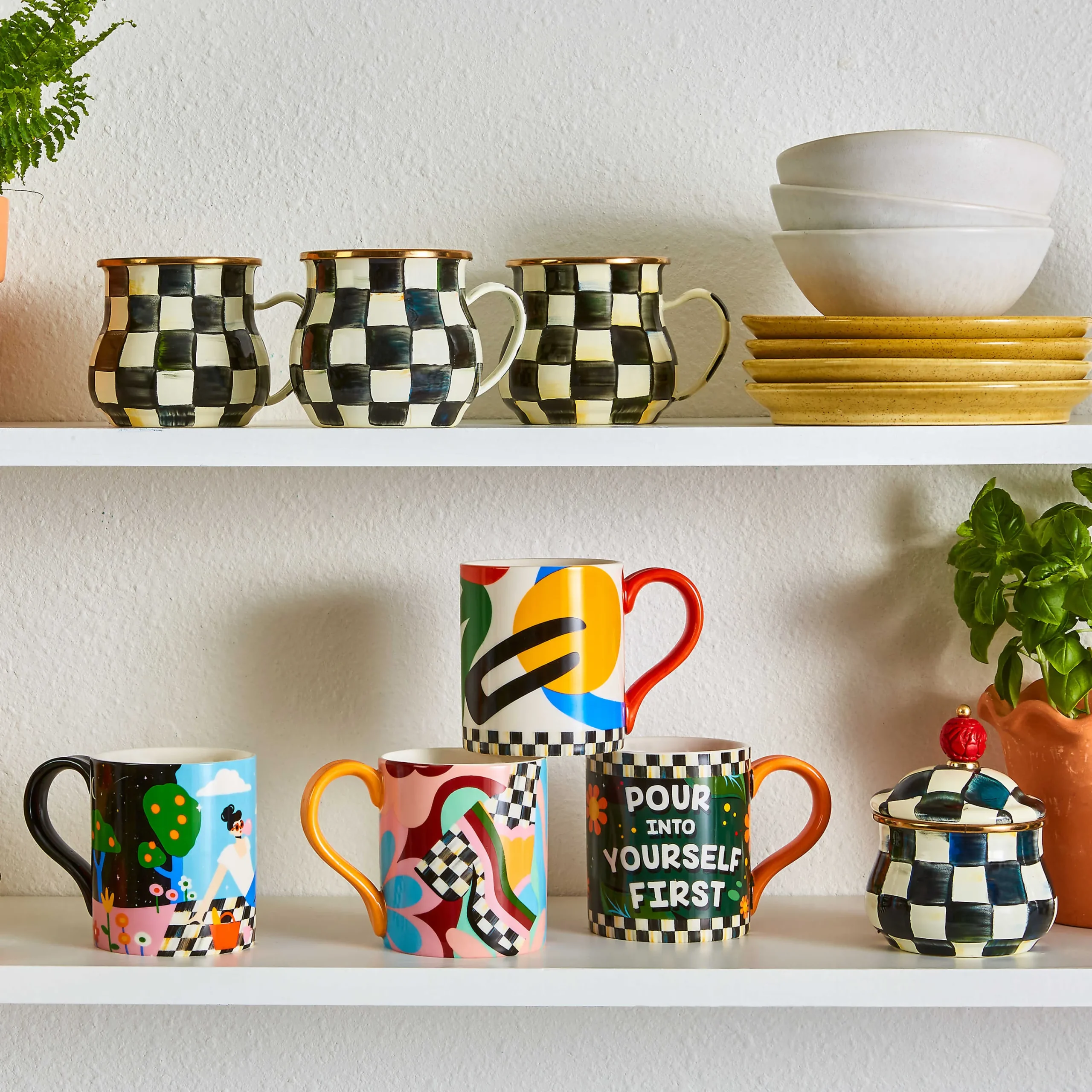 MacKenzie-Childs Courtly Check Lidded Sugar Bowl| The Coffee Shop|Serveware