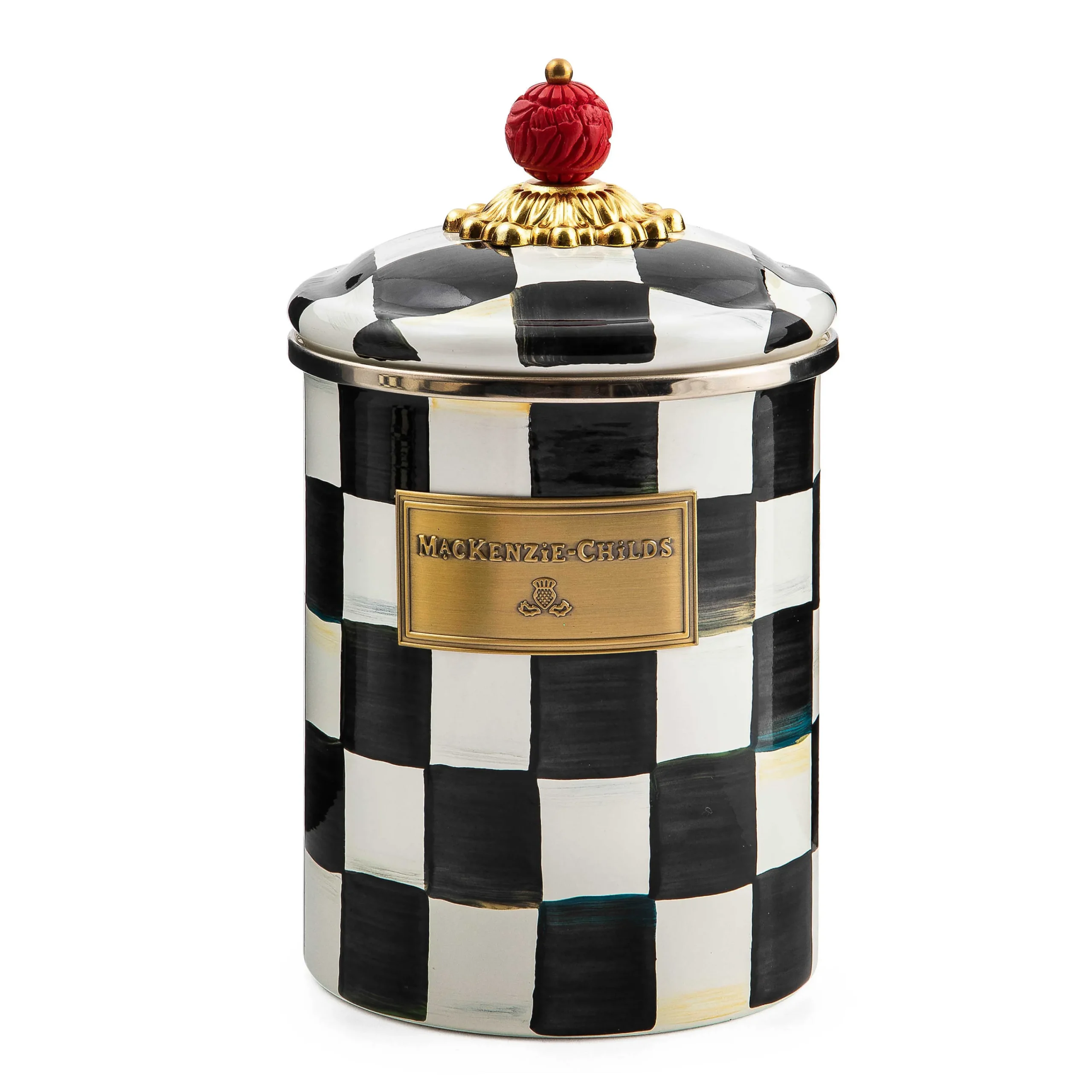 MacKenzie-Childs Courtly Check Medium Canister| Room Accents|Kitchen Storage & Organization
