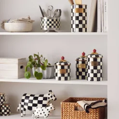 MacKenzie-Childs Courtly Check Medium Canister| Room Accents|Kitchen Storage & Organization