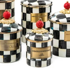 MacKenzie-Childs Courtly Check Medium Canister| Room Accents|Kitchen Storage & Organization