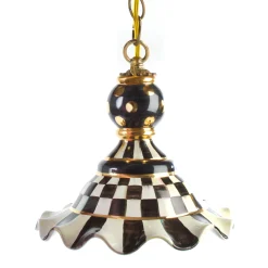 MacKenzie-Childs Courtly Check Medium Ceramic Pendant Lamp| Lighting