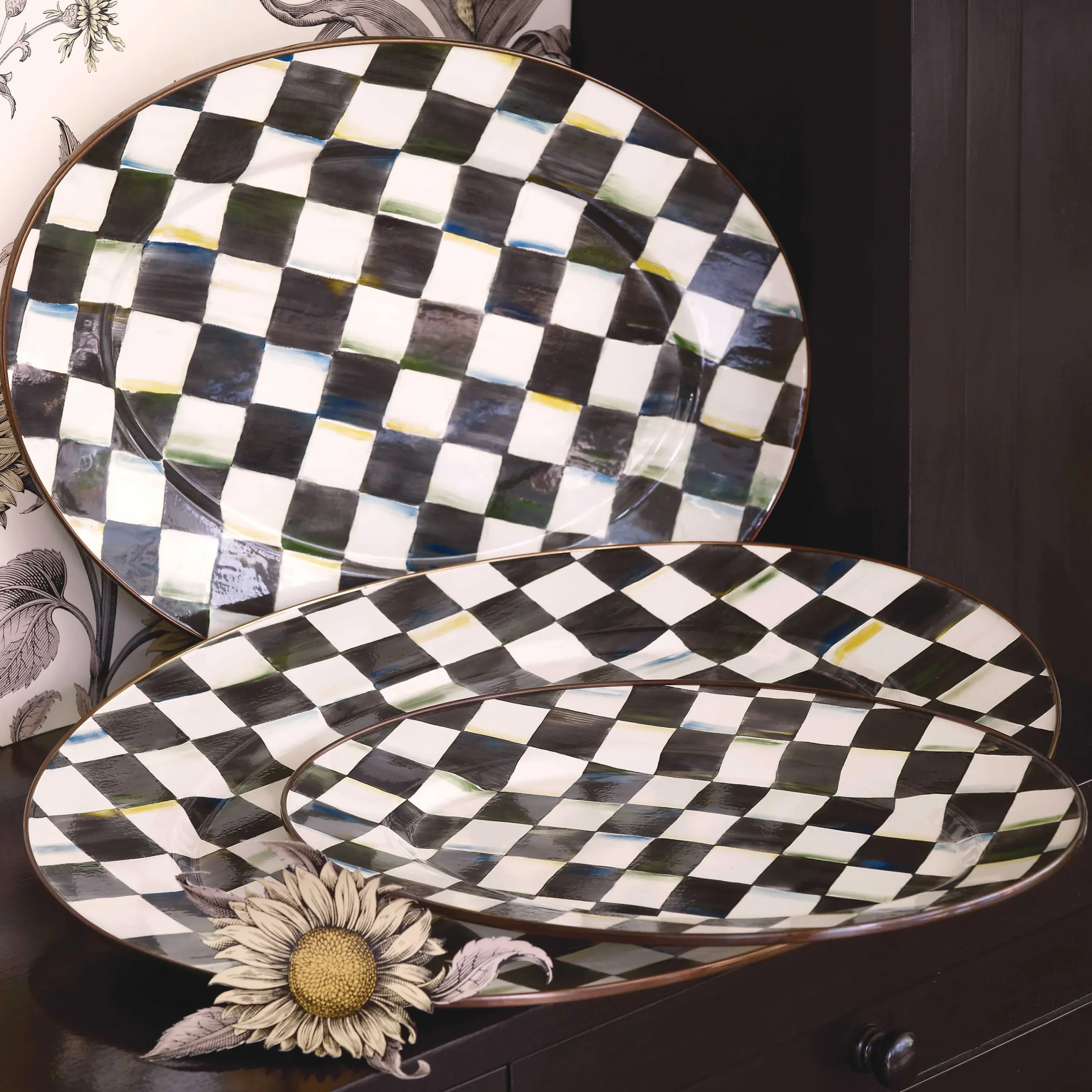 MacKenzie-Childs Courtly Check Medium Oval Platter| Bar Entertaining|Serveware