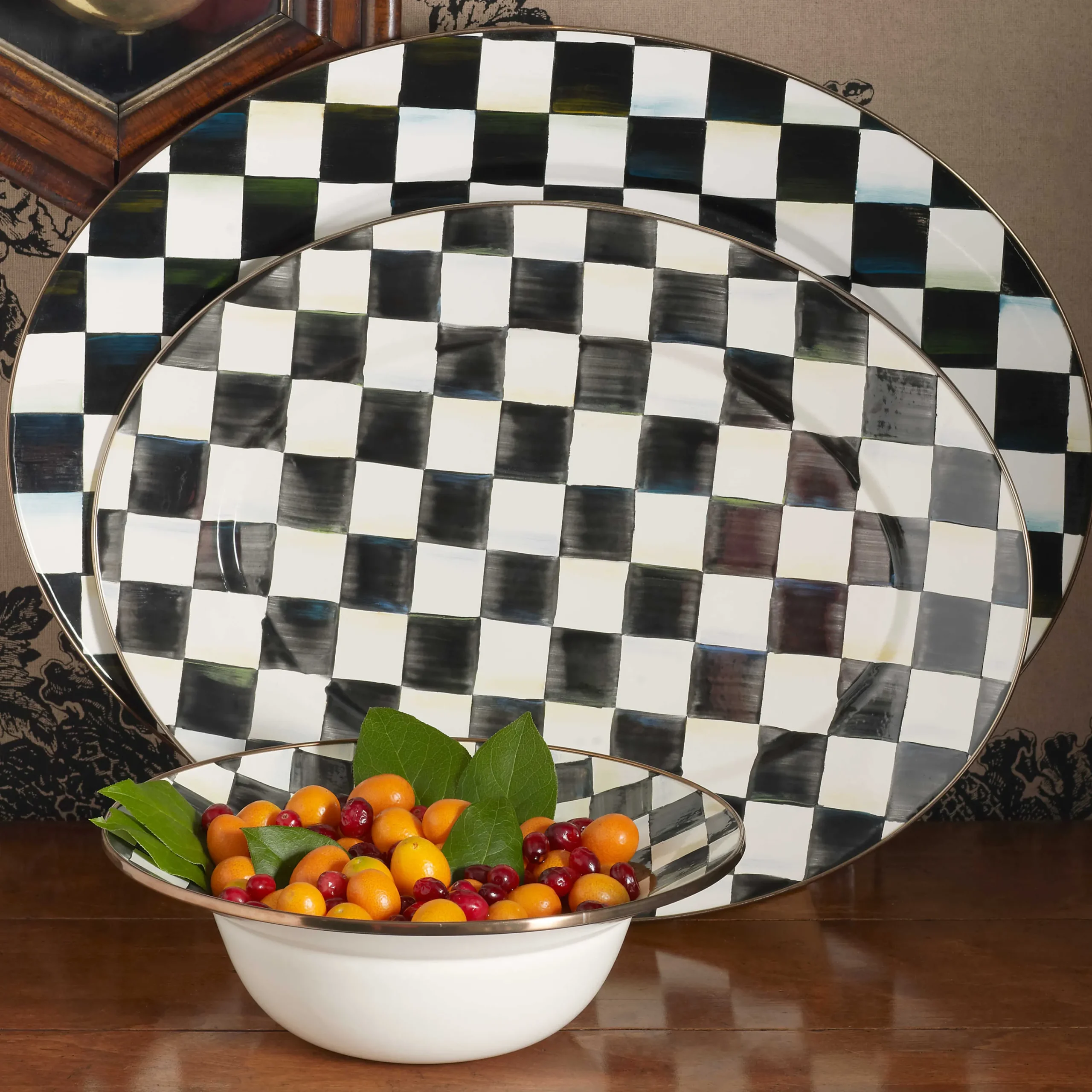 MacKenzie-Childs Courtly Check Medium Oval Platter| Bar Entertaining|Serveware
