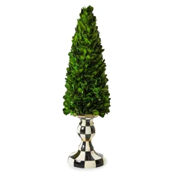 MacKenzie-Childs Courtly Check Medium Pedestal Boxwood Tree| Greenery & Florals