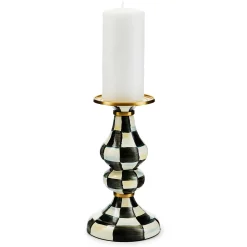 MacKenzie-Childs Courtly Check Medium Pillar Candlestick| Candles & Fragrances|Table Accessories
