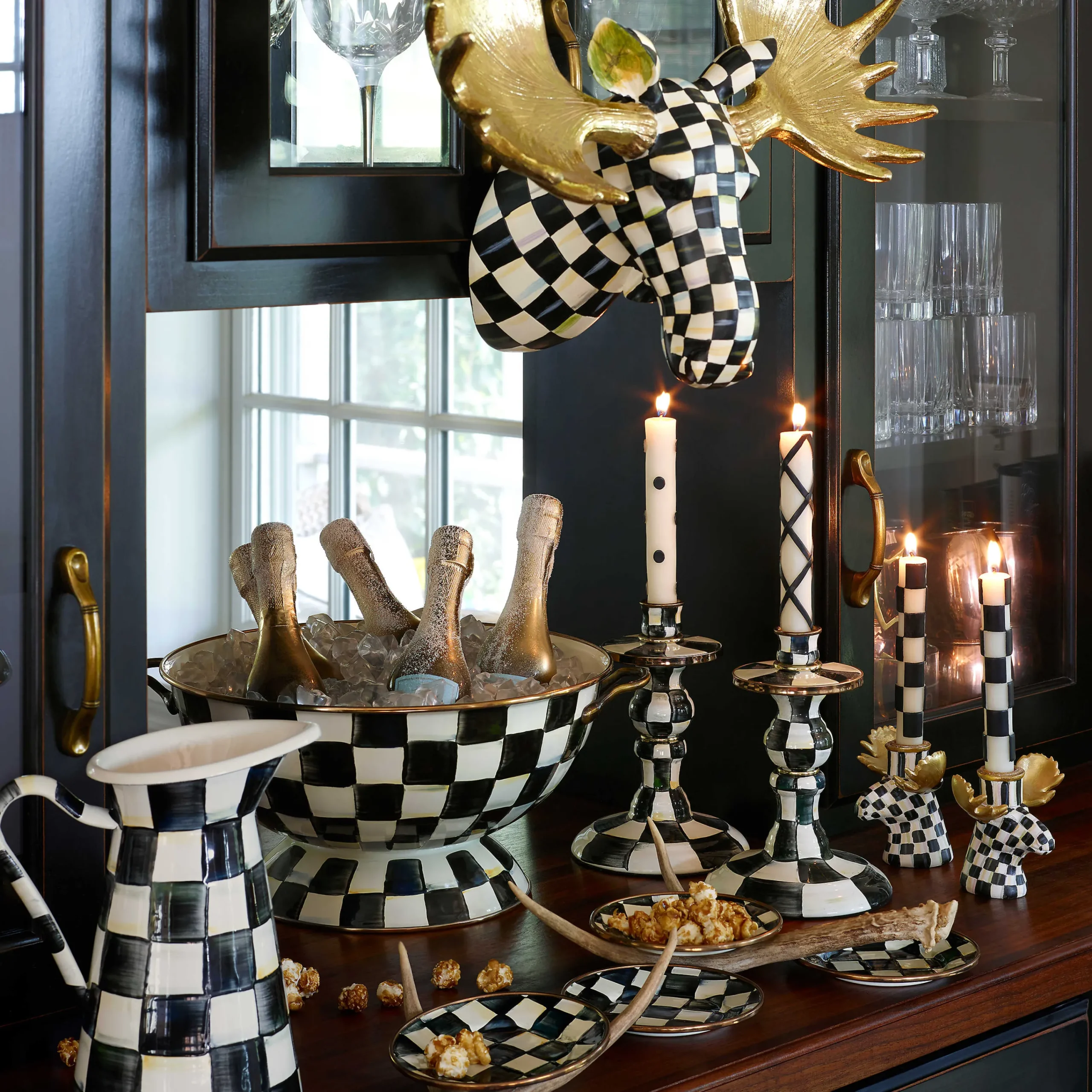MacKenzie-Childs Courtly Check Medium Practical Pitcher| Bar Entertaining|Serveware
