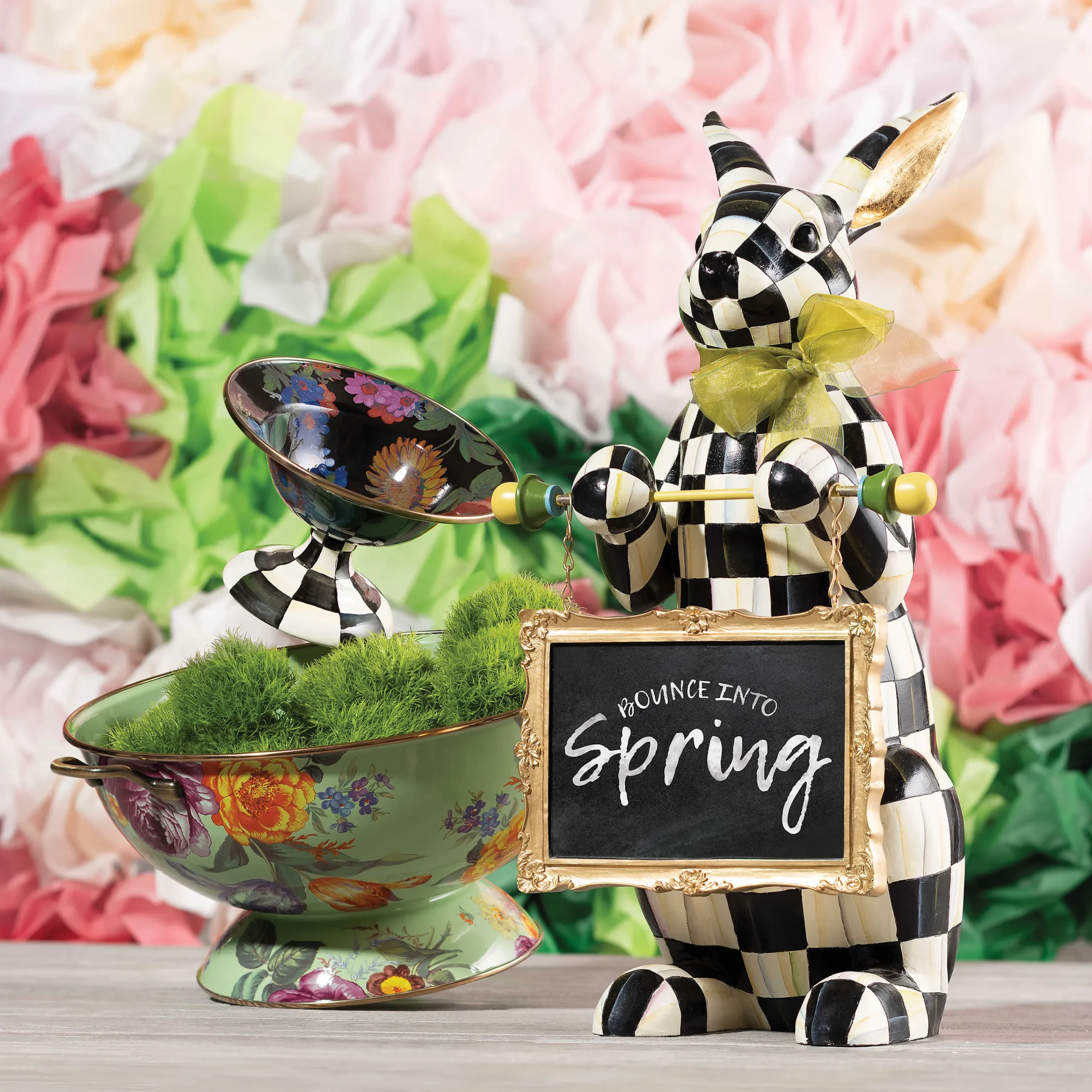 MacKenzie-Childs Courtly Check Menu Rabbit| Easter|Spring