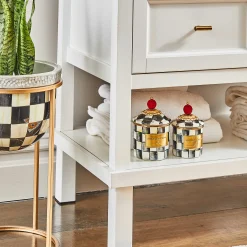 MacKenzie-Childs Courtly Check Mini Canister| Room Accents|Kitchen Storage & Organization