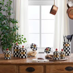 MacKenzie-Childs Courtly Check Mini Canister| Room Accents|Kitchen Storage & Organization