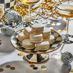 MacKenzie-Childs Courtly Check Mini Pedestal Platter| Serveware