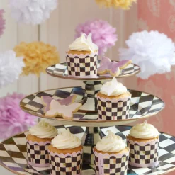 MacKenzie-Childs Courtly Check Mini Pedestal Platter| Serveware