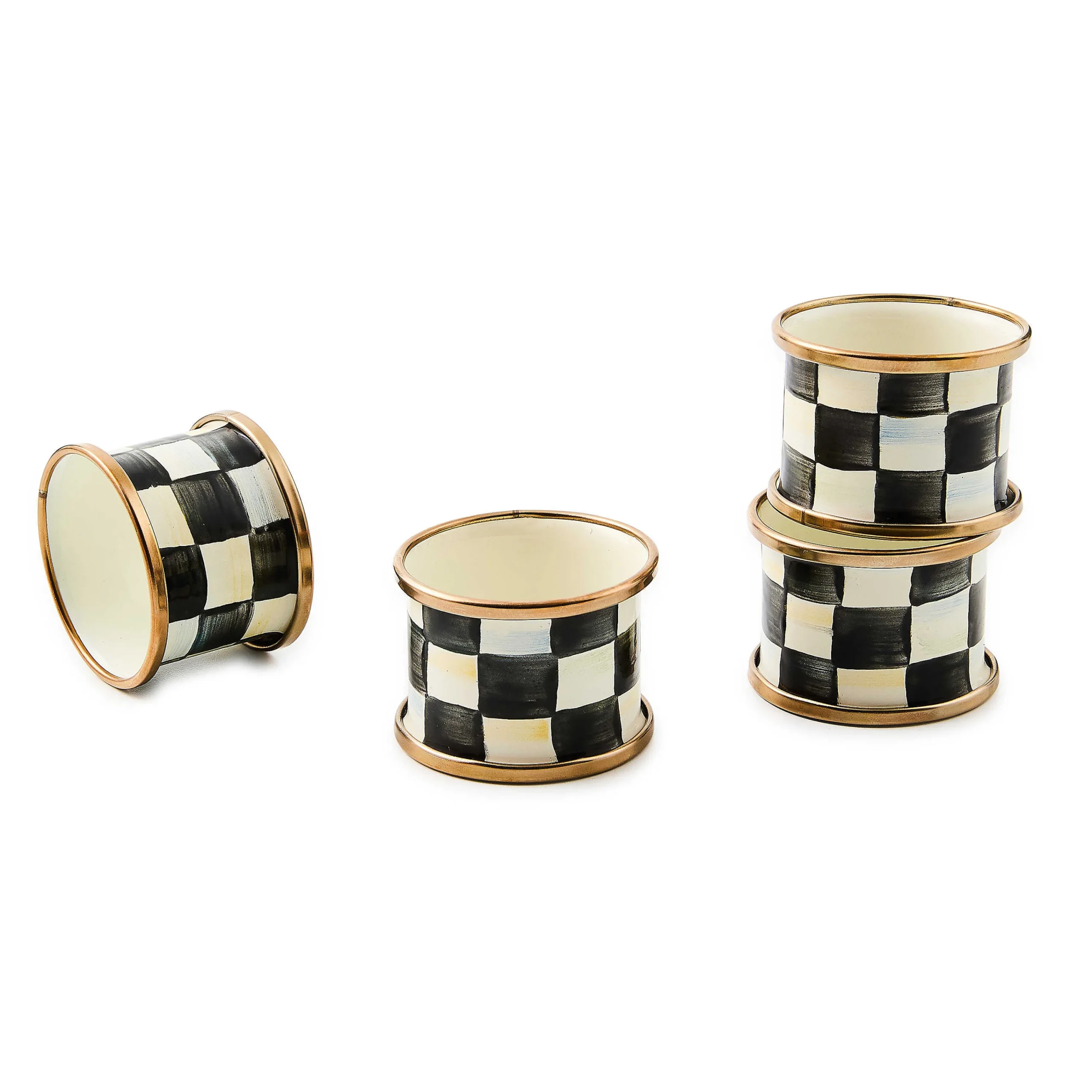 MacKenzie-Childs Courtly Check Napkin Rings, Set of 4| Table Accessories|Kitchen & Table Linens