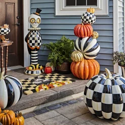 MacKenzie-Childs Courtly Check Outdoor Pumpkin| The Halloween Shop|The Fall Shop