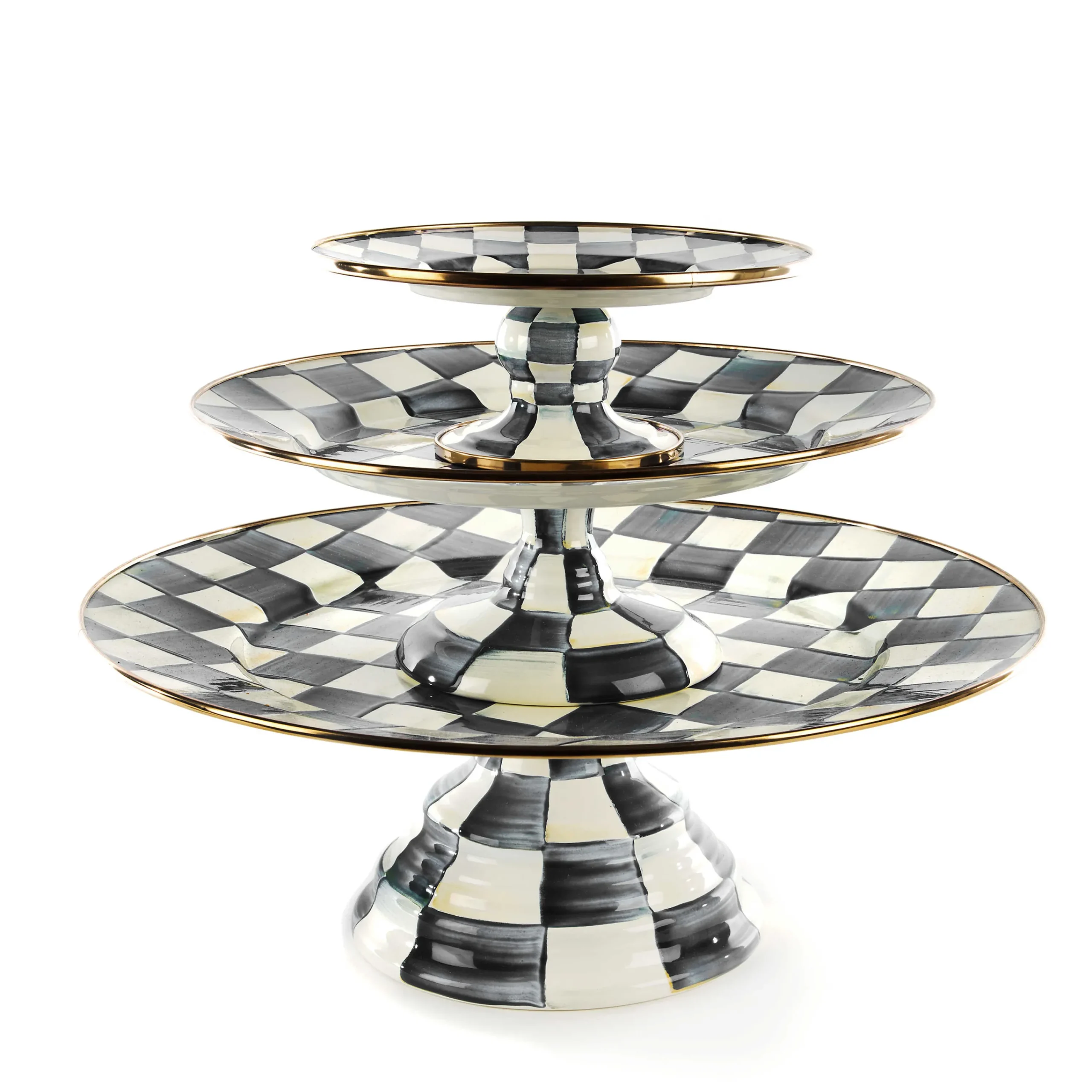 MacKenzie-Childs Courtly Check Pedestal Platters, Set of 3| Kitchen & Dining Sets|Serveware
