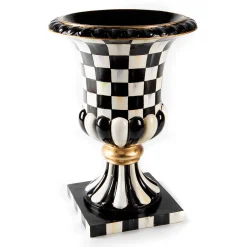 MacKenzie-Childs Courtly Check Pedestal Tabletop Urn| Outdoor