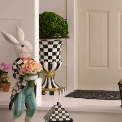 MacKenzie-Childs Courtly Check Pedestal Urn| Spring|Outdoor