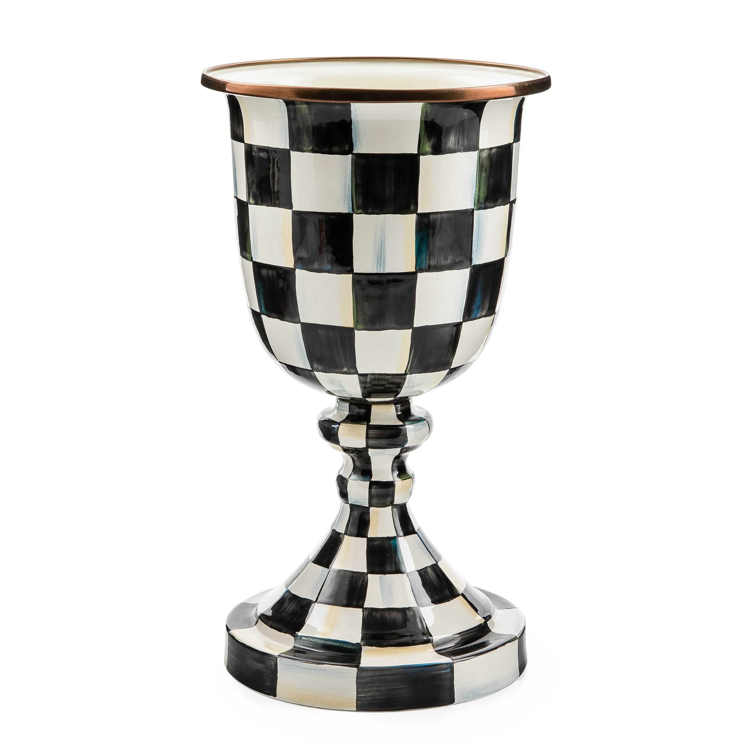 MacKenzie-Childs Courtly Check Pedestal Vase| Spring|Room Accents