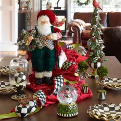 MacKenzie-Childs Courtly Check Pedestal with Cloche| Room Accents