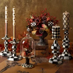 MacKenzie-Childs Courtly Check Pedestal with Cloche| Room Accents