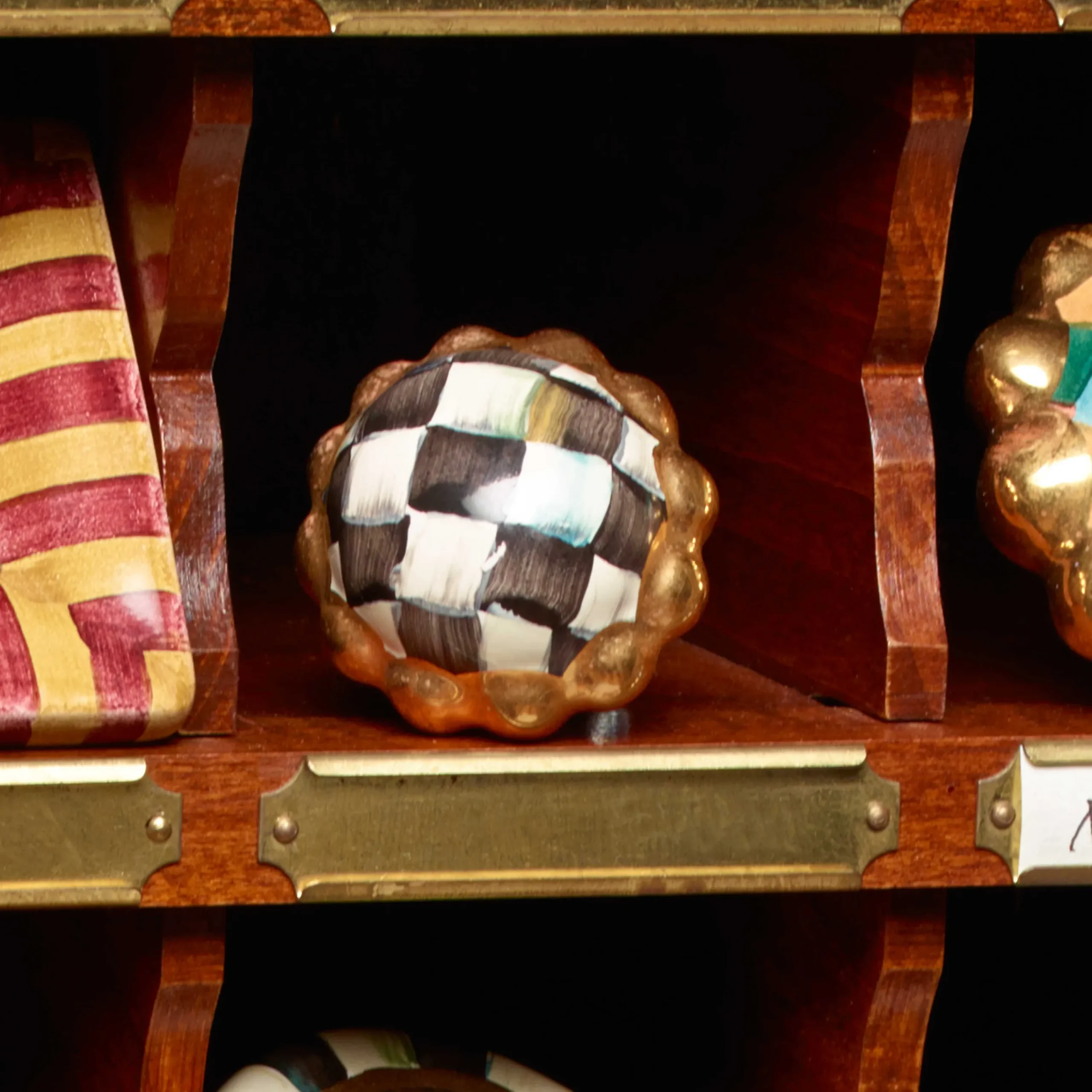 MacKenzie-Childs Courtly Check Petit Four Round Knob| Finishing Touches|Room Accents