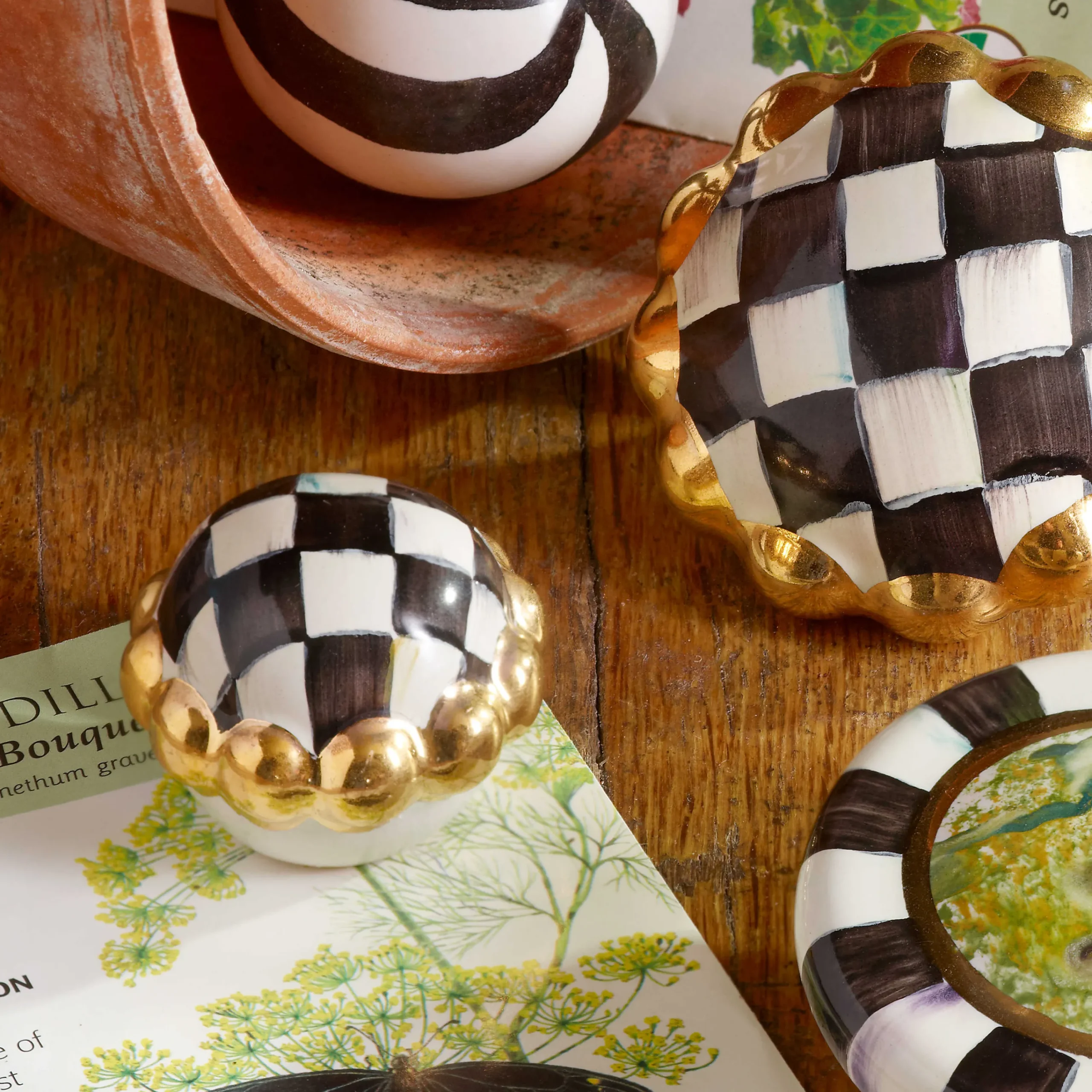 MacKenzie-Childs Courtly Check Petit Four Round Knob| Finishing Touches|Room Accents