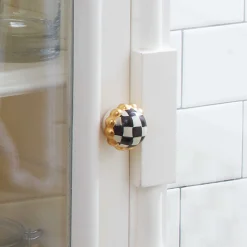 MacKenzie-Childs Courtly Check Petit Four Round Knob| Finishing Touches|Room Accents