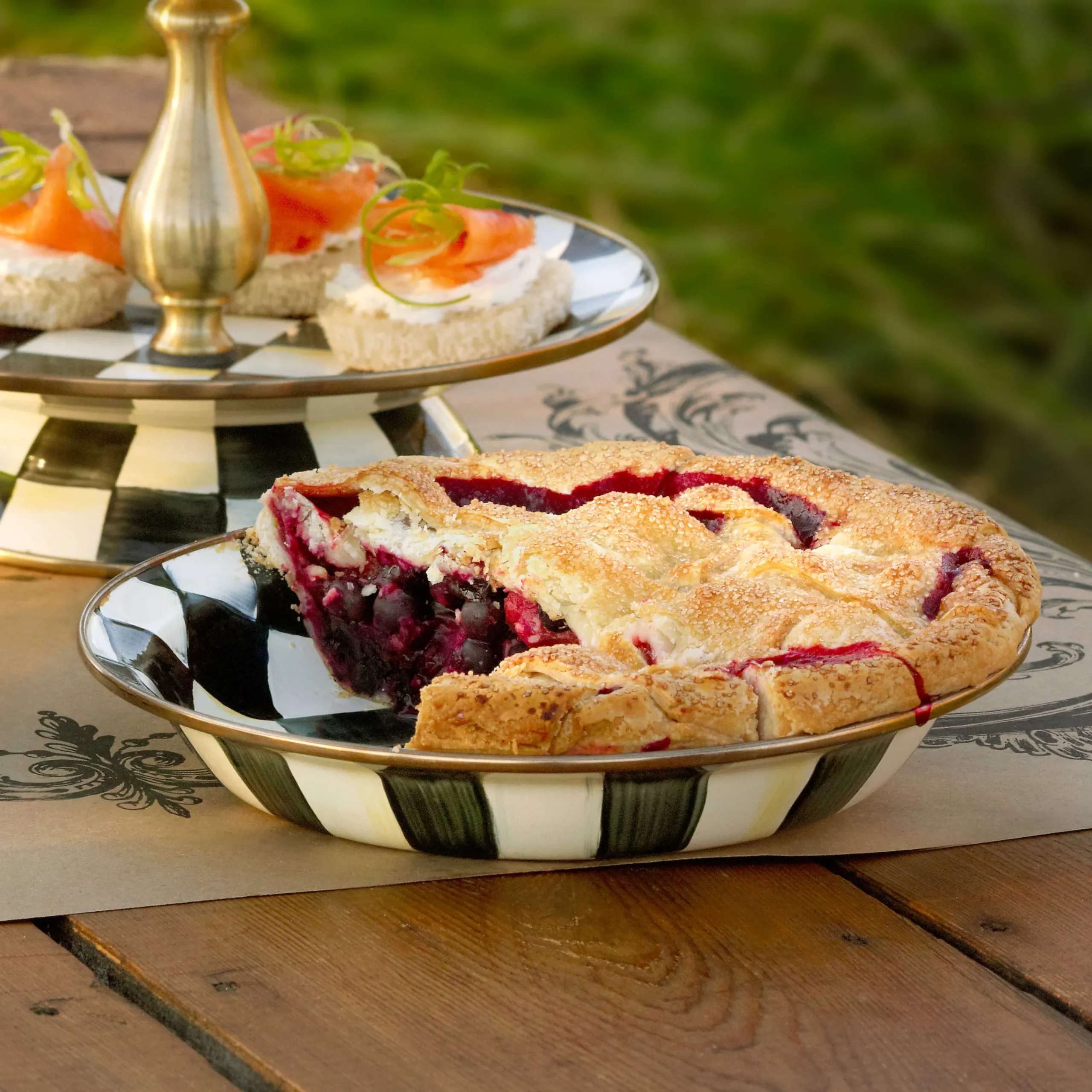 MacKenzie-Childs Courtly Check Pie Plate| Fall Entertaining|Cookware & Bakeware