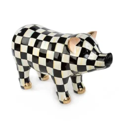 MacKenzie-Childs Courtly Check Pig Figurine| Spring|Room Accents