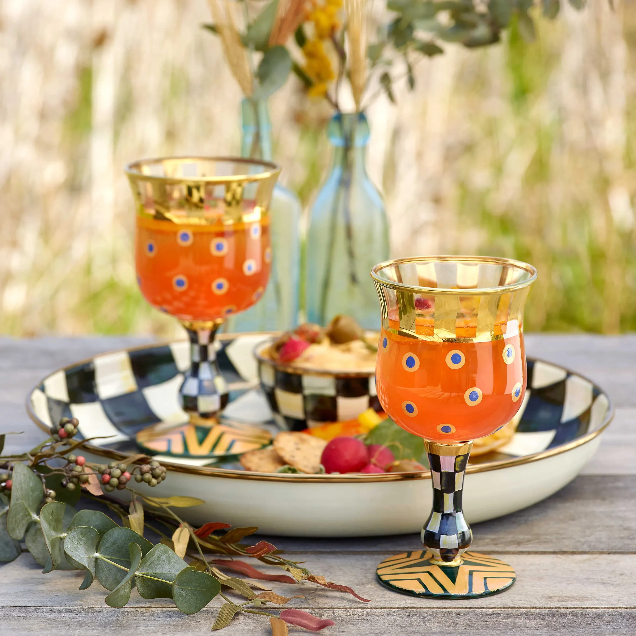 MacKenzie-Childs Courtly Check Pinch Bowl| Bar Entertaining|Serveware