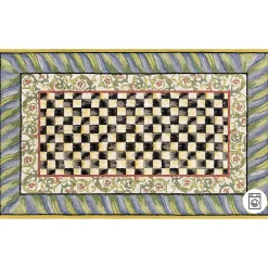 MacKenzie-Childs Courtly Check Purple  Green 5' x 7'6 Washable Rug| Rugs