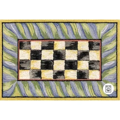 MacKenzie-Childs Courtly Check Purple  Green 2' x 3' Washable Rug| Rugs