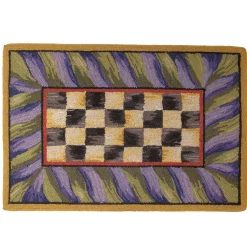 MacKenzie-Childs Courtly Check Purple  Green 2' x 3' Rug| Rugs