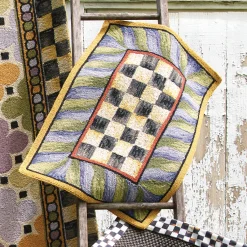 MacKenzie-Childs Courtly Check Purple Green 2' x 3' Rug| Rugs