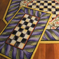 MacKenzie-Childs Courtly Check Purple Green 2' x 3' Rug| Rugs
