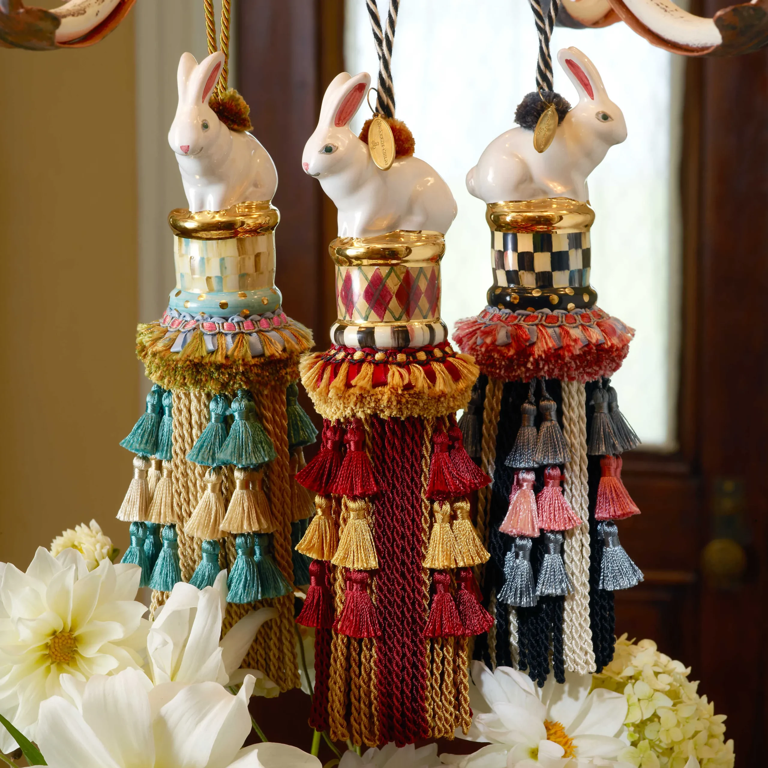MacKenzie-Childs Courtly Check Rabbit Tassel| Easter|Spring