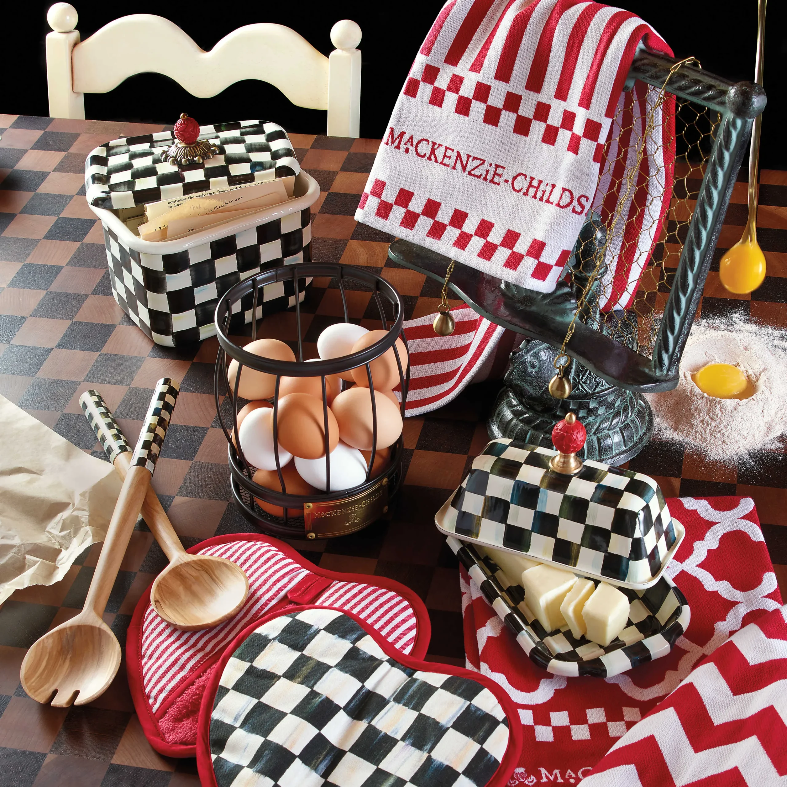 MacKenzie-Childs Courtly Check Recipe Box| Kitchen Storage & Organization