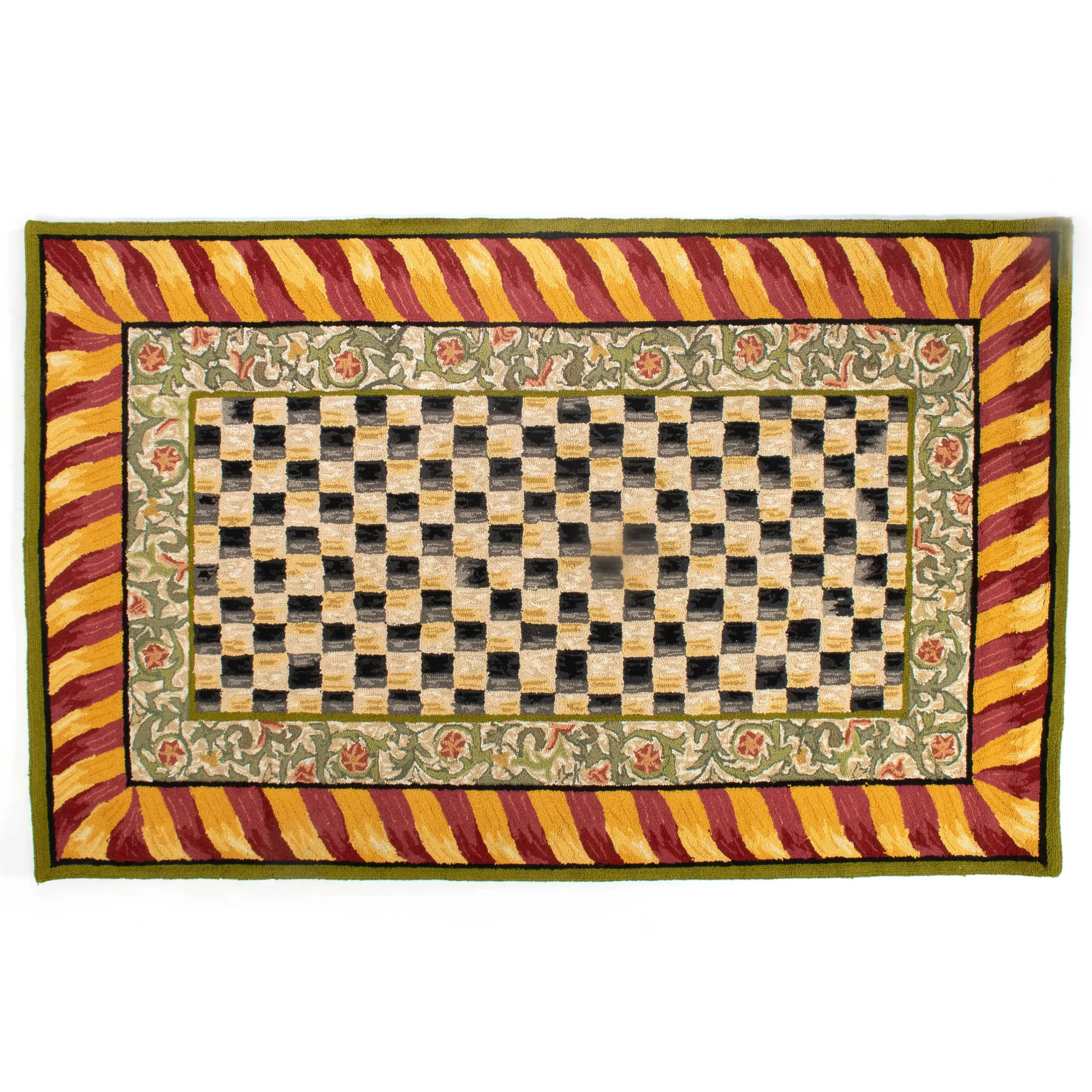 MacKenzie-Childs Courtly Check Red Gold 5' x 8' Rug| Rugs