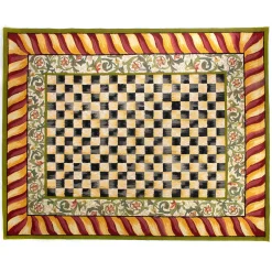 MacKenzie-Childs Courtly Check Red  Gold 8' x 10' Rug| Rugs